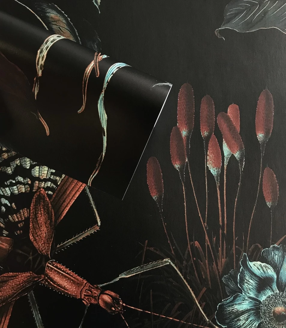 Wallcolors Medicine Botanic Black  - mural botaniczny z ptakami