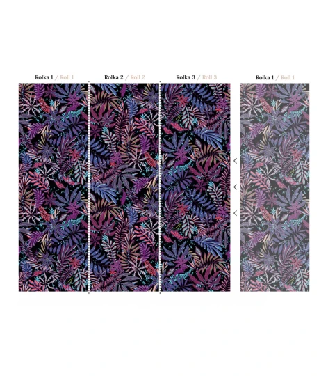 Wallcolors Medicine Violet Leaves  - mural z liśćmi