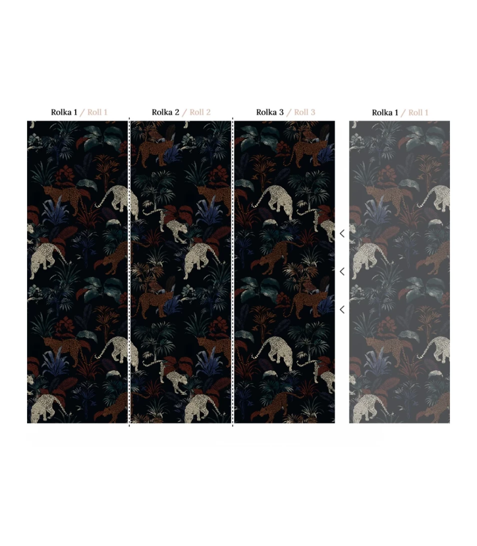 Wallcolors Medicine Cheetahs Black  - mural z gepardami