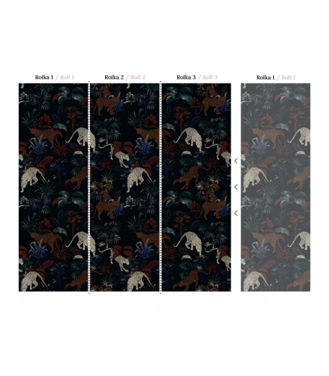 Wallcolors Medicine Cheetahs Black  - mural z gepardami
