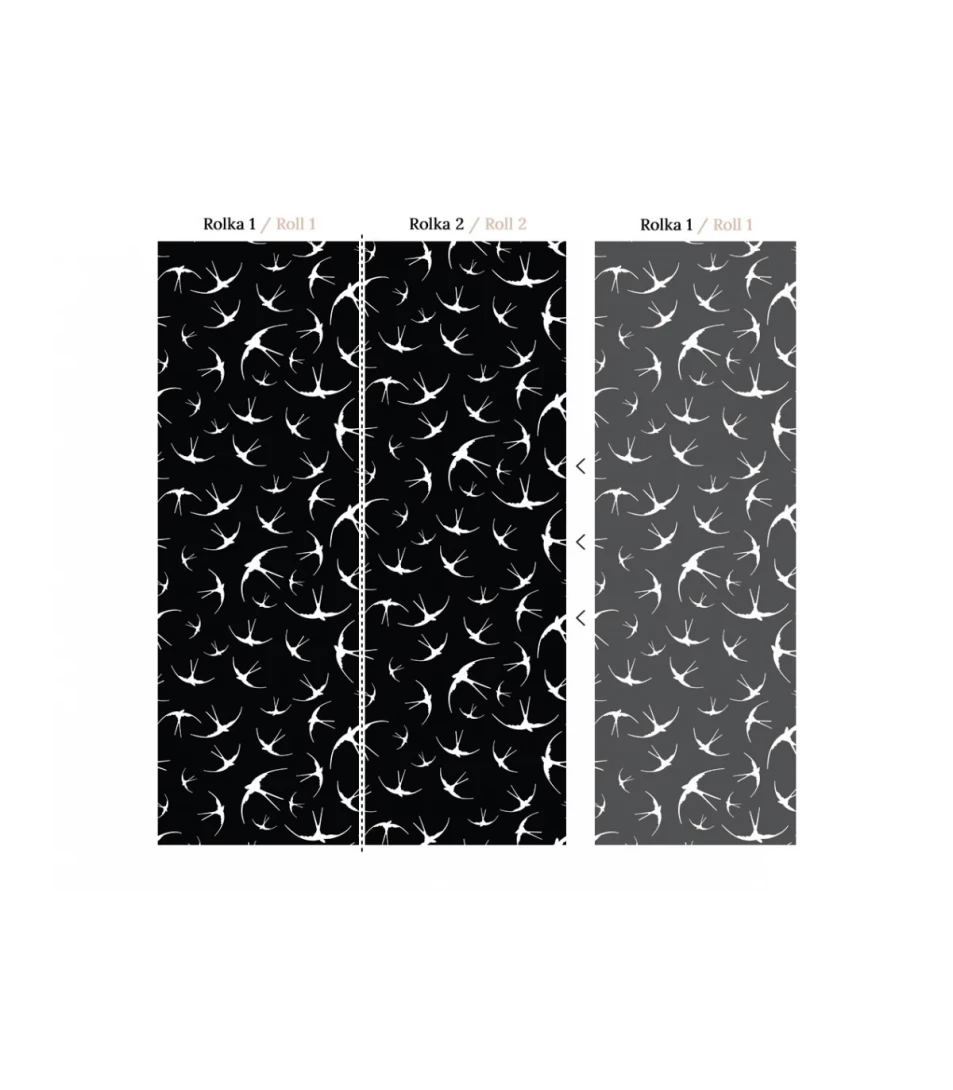 Wallcolors Medicine Black Swallow  - mural z jaskółkami