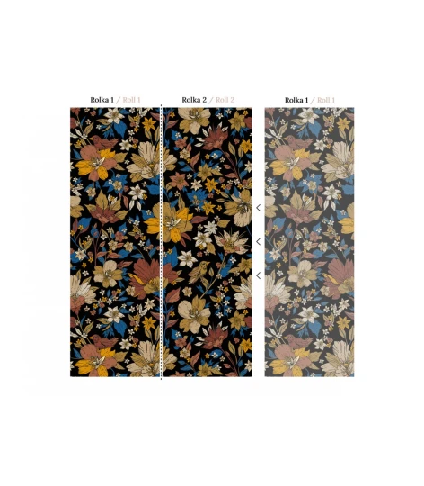 Wallcolors Medicine Retro Flower Blue  - mural kwiatowy