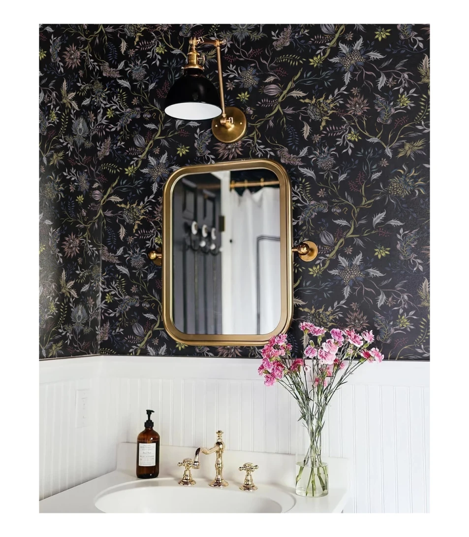 Wallcolors Medicine Night Flowers Black  - mural botaniczny