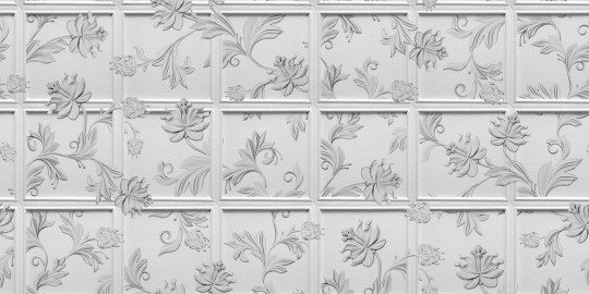 Rebel Walls R17721 Scenery Winchester Pearl - mural imitujący boazerię z roślinnością