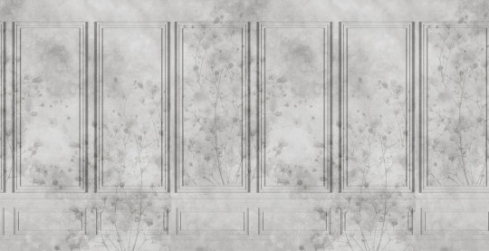 Rebel Walls R17621 Scenery Paris Pearl - mural imitujący boazerię z roślinnością