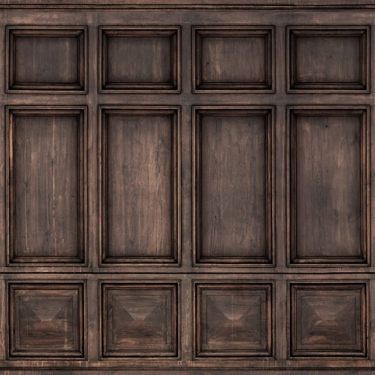 Rebel Walls R17753 Scenery Scenery Oxford Walnut - mural imitujący boazerię