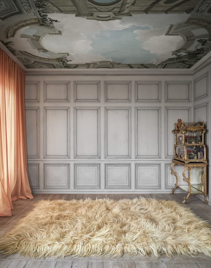 Rebel Walls R17751 Scenery Oxford Pearl - mural imitujący boazerię