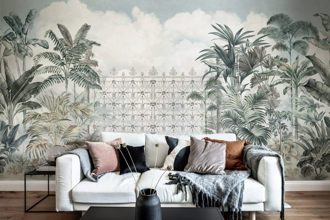 Rebel Walls R17741 Scenery Jaipur Sage - mural z indyjskim krajobrazem