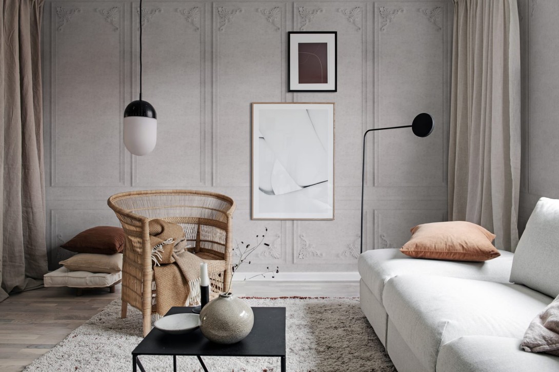 Rebel Walls R17731 Scenery Harlow Marble - mural imitujący boazerię