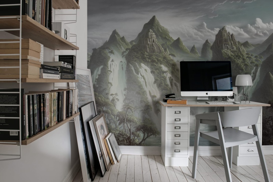 Rebel Walls R17352 Scenery Fantasy World Dusk - mural w góry