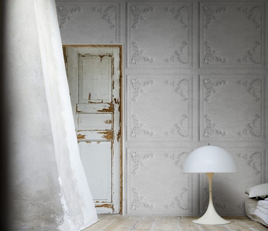 Rebel Walls R17691 Scenery Essex Marble - mural imitujący boazerię