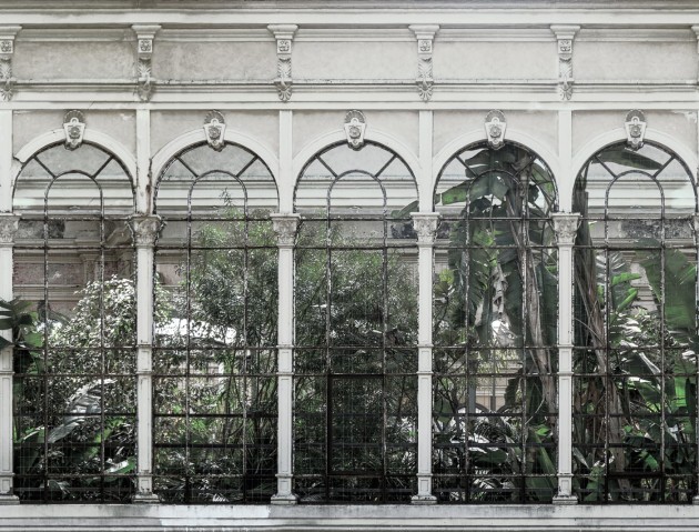 Rebel Walls R16262 Scenery Dove Gardens White - mural ze sklepieniem