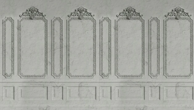 Rebel Walls R17912 Scenery Amboise Sage - mural imitujący boazerię