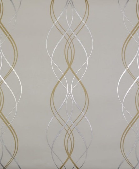 York NW3549 Antonina Vella Modern Metals Aurora Gold/Pearl - tapeta w linie