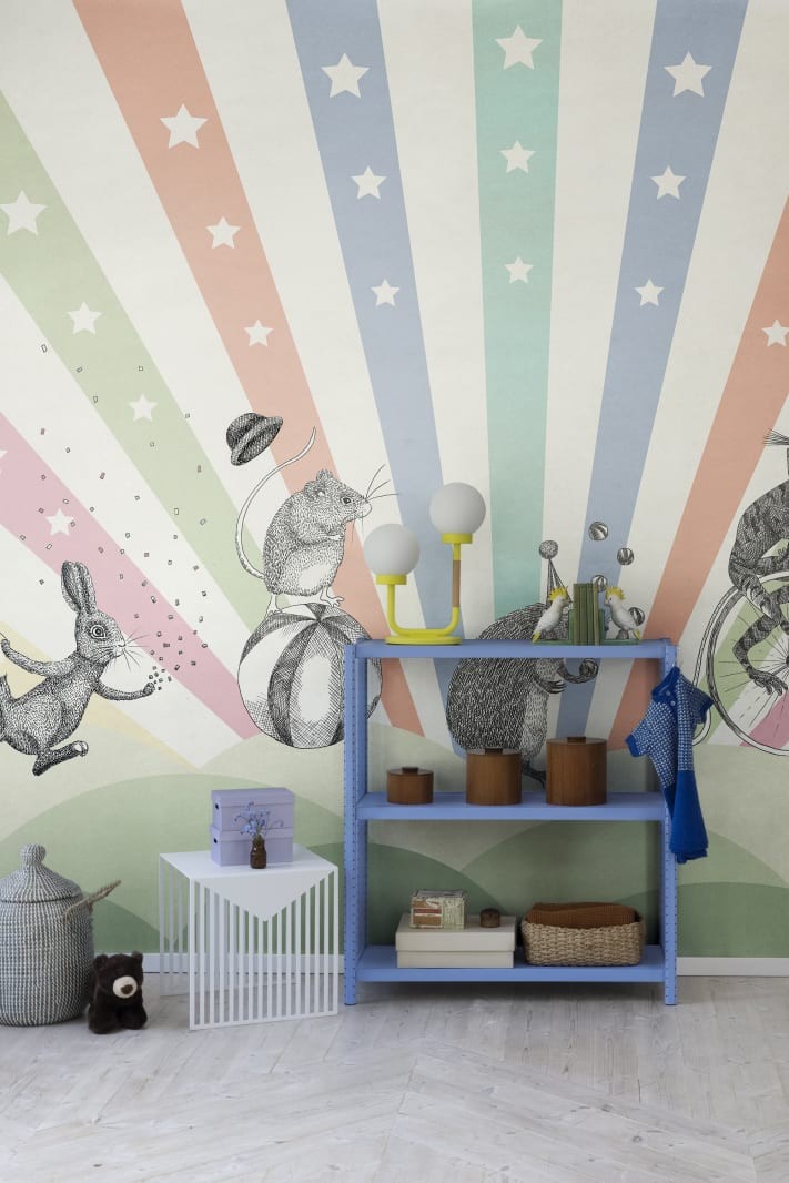 Rebel Walls R18172 Dreamland Circus Rainbow - mural z cyrkiem