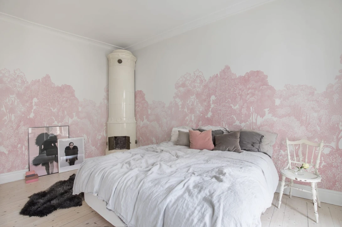 Rebel Walls R13057 Dreamland Bellewood Pink - mural z lasem