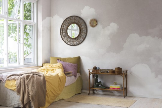 Rebel Walls R14014 Dreamland Cuddle Clouds Pink - mural w chmury