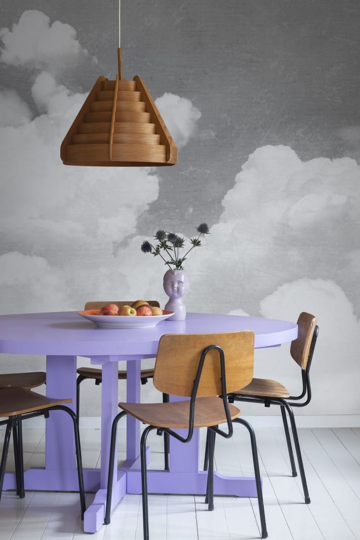 Rebel Walls R14013 Dreamland Cuddle Clouds Graphite - mural w chmury