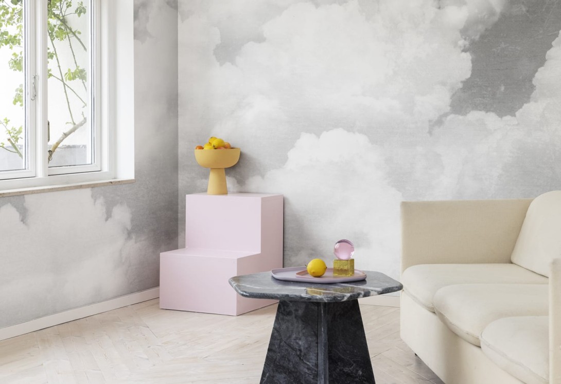 Rebel Walls R14013 Dreamland Cuddle Clouds Graphite - mural w chmury
