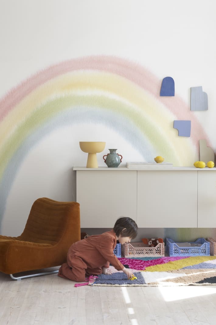 Rebel Walls R18291 Dreamland Rainbow Multi - mural z tęczą
