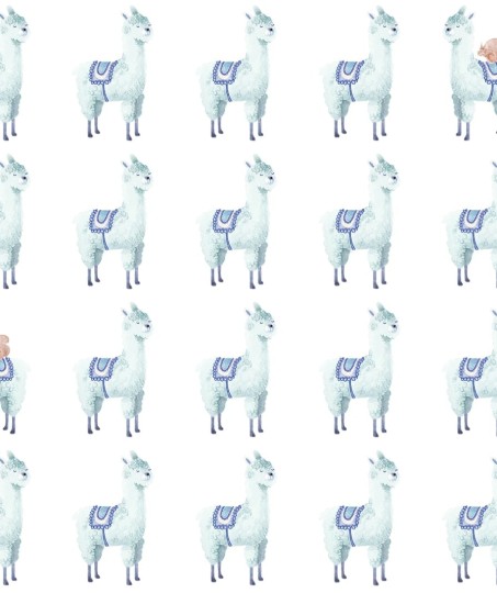 Rebel Walls R18132 Dreamland Alpaca Rebel Sky - tapeta z alpkami