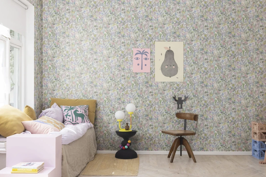 Rebel Walls R18122 Dreamland Poppy Meadow Pastel - tapeta łąka