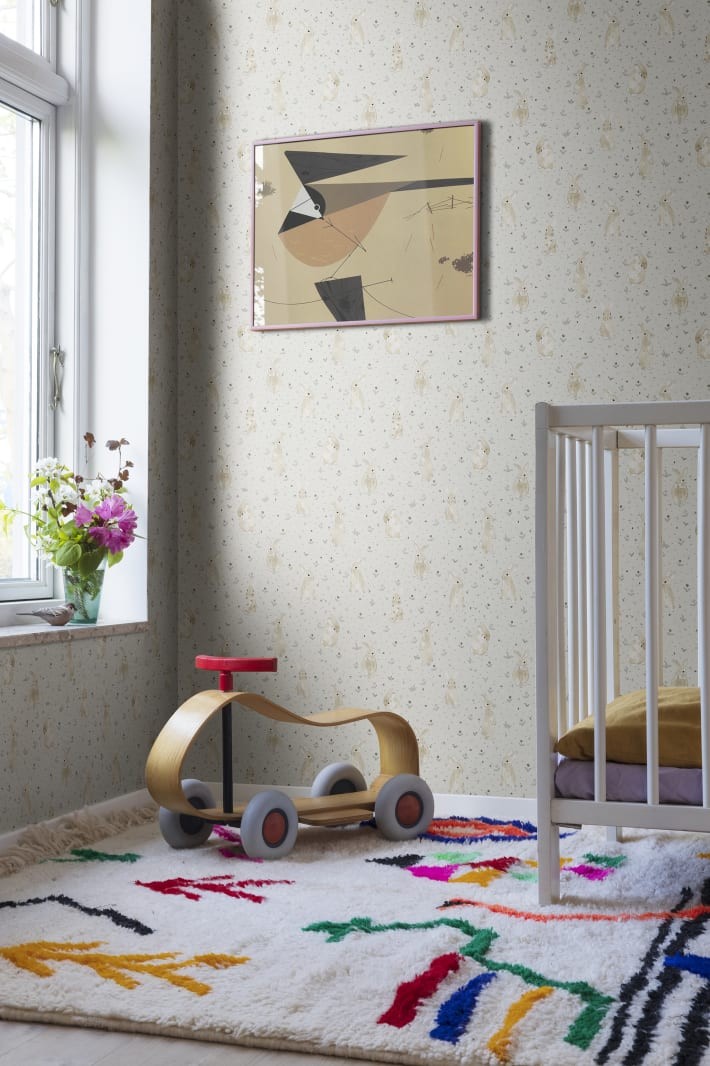 Rebel Walls R18081 Dreamland Bunny Field Sand - tapeta króliki
