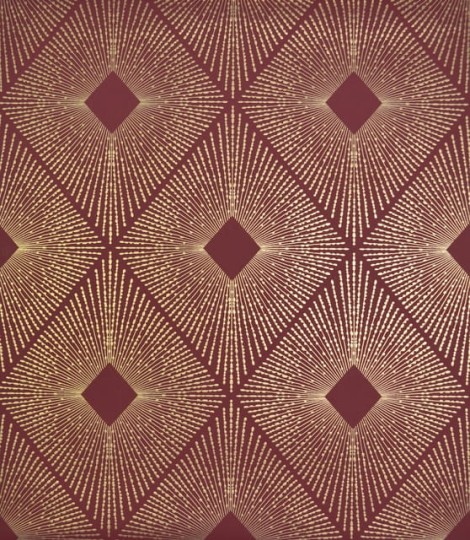 York NW3588 Antonina Vella Modern Metals Harlowe Red/Gold - tapeta w geometryczny motyw z metalicznymi akcentami
