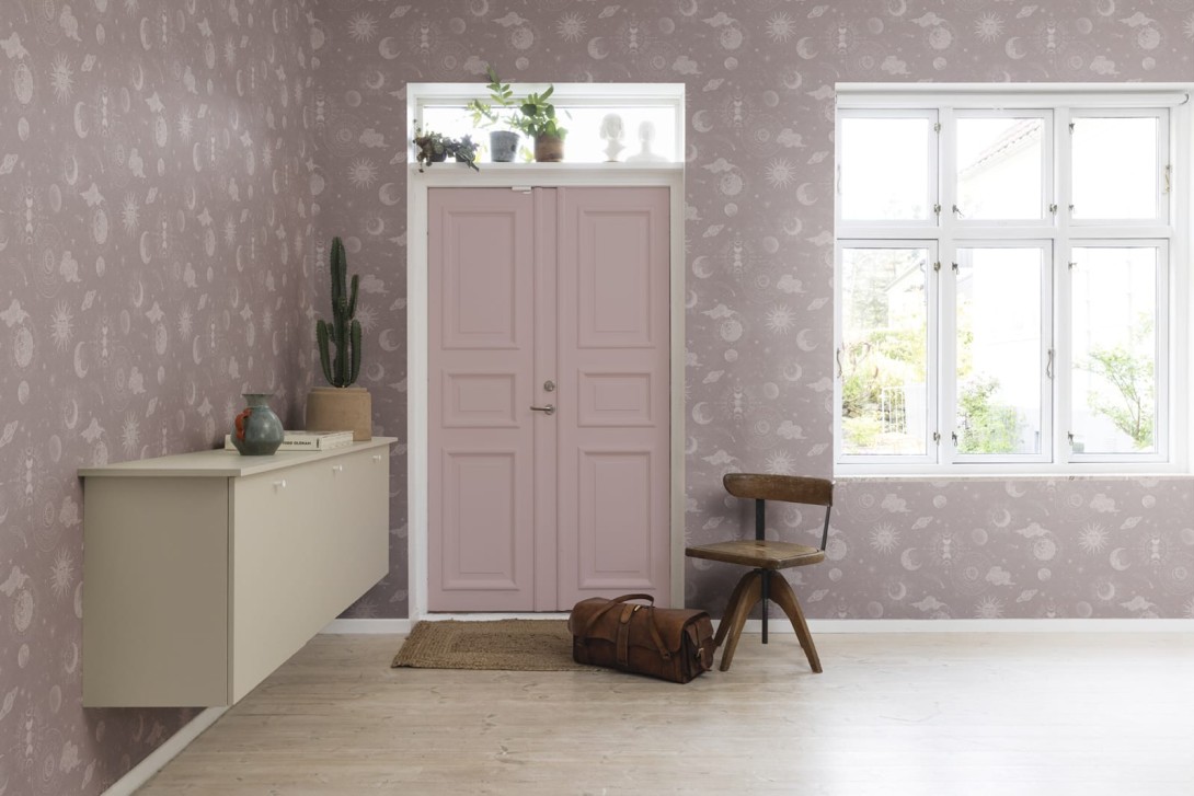 Rebel Walls R18024 Dreamland Planetarium Pink - tapeta z kosmosem