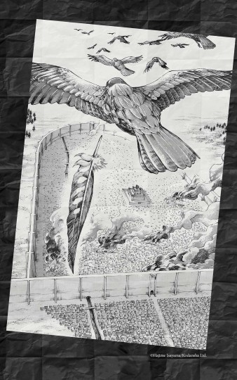 Tecnografica Attack on Titan Wall Maria White - mural ptaki