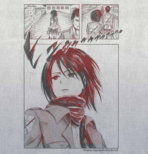 Tecnografica Attack on Titan Mikasa Textile Black - mural Mikasa