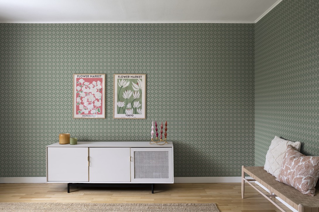 Sandberg S10153 Huset i Solen Lyckan Emerald - tapeta w czterolistne koniczyny
