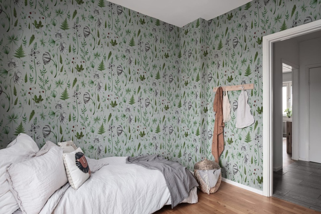 Rebel Walls R18644 Julia Appel Botanical Green - mural w kwiaty
