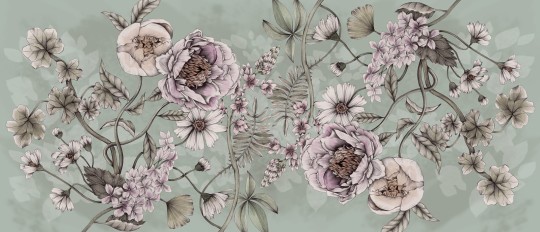 Rebel Walls R18645 Julia Appel Spring Flower Green - mural w kwiaty