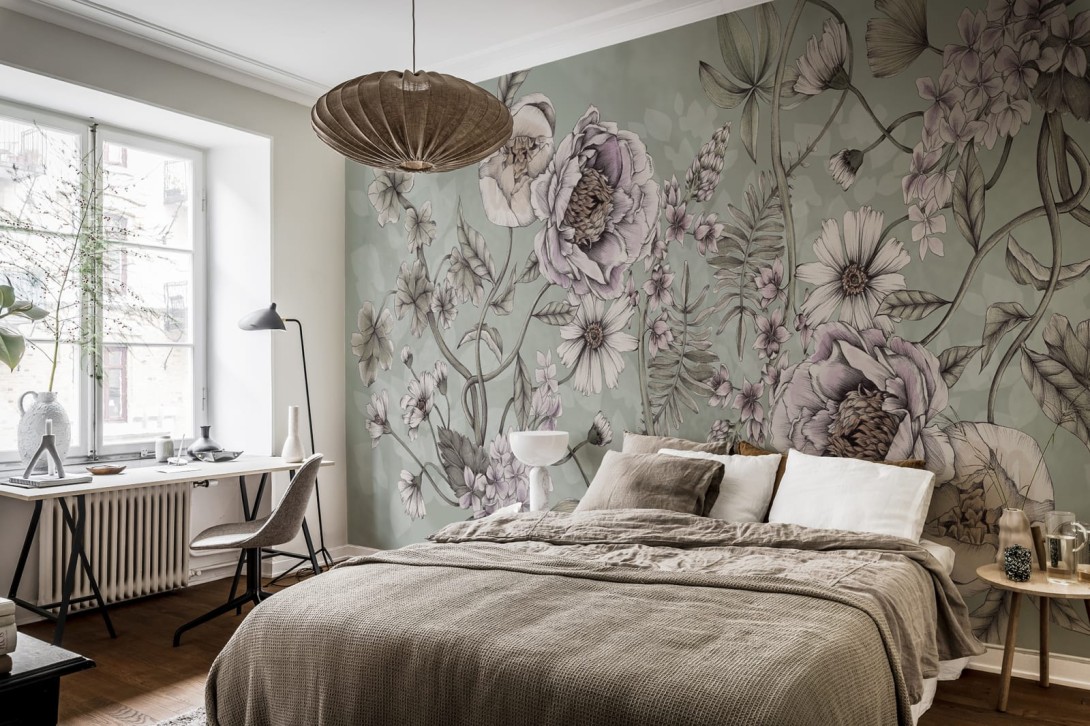 Rebel Walls R18645 Julia Appel Spring Flower Green - mural w kwiaty