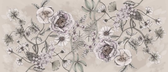 Rebel Walls R18648 Julia Appel Spring Flower Sand - mural w kwiaty