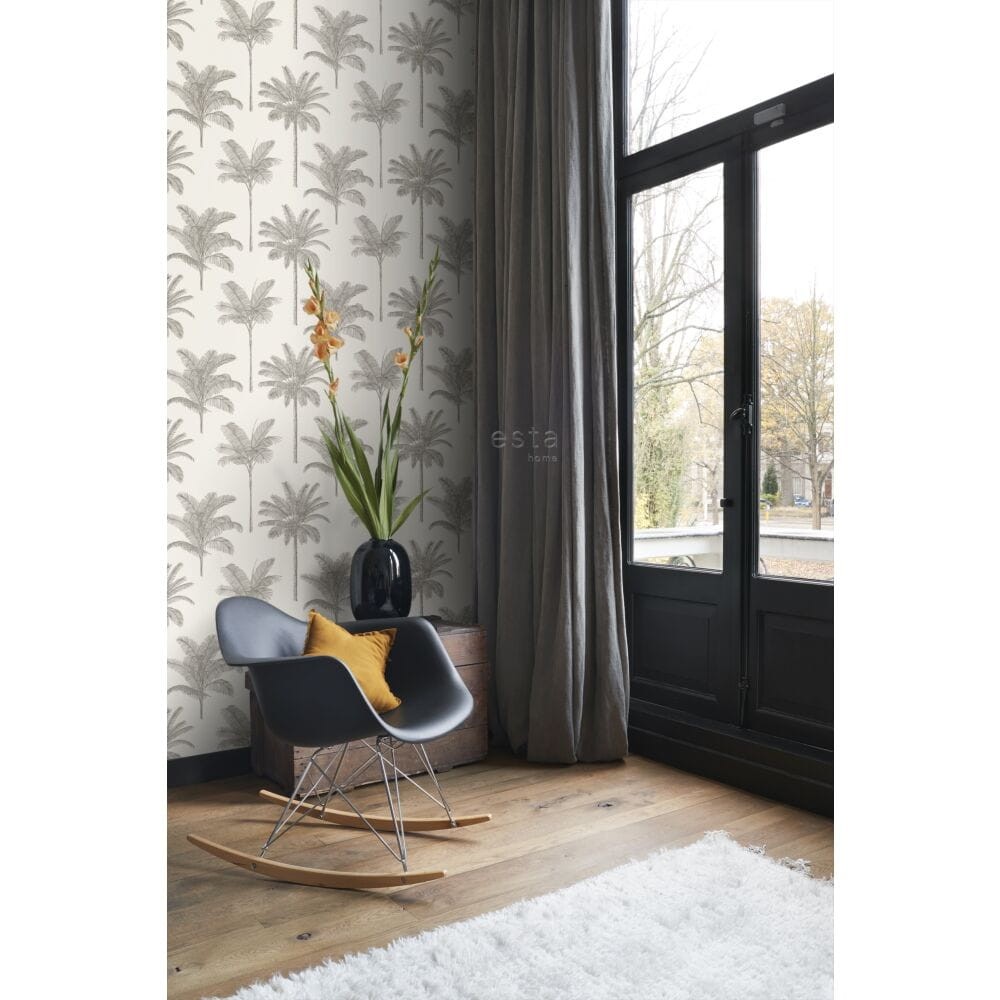 Esta 139163 Paradise - beżowa tapeta w palmy