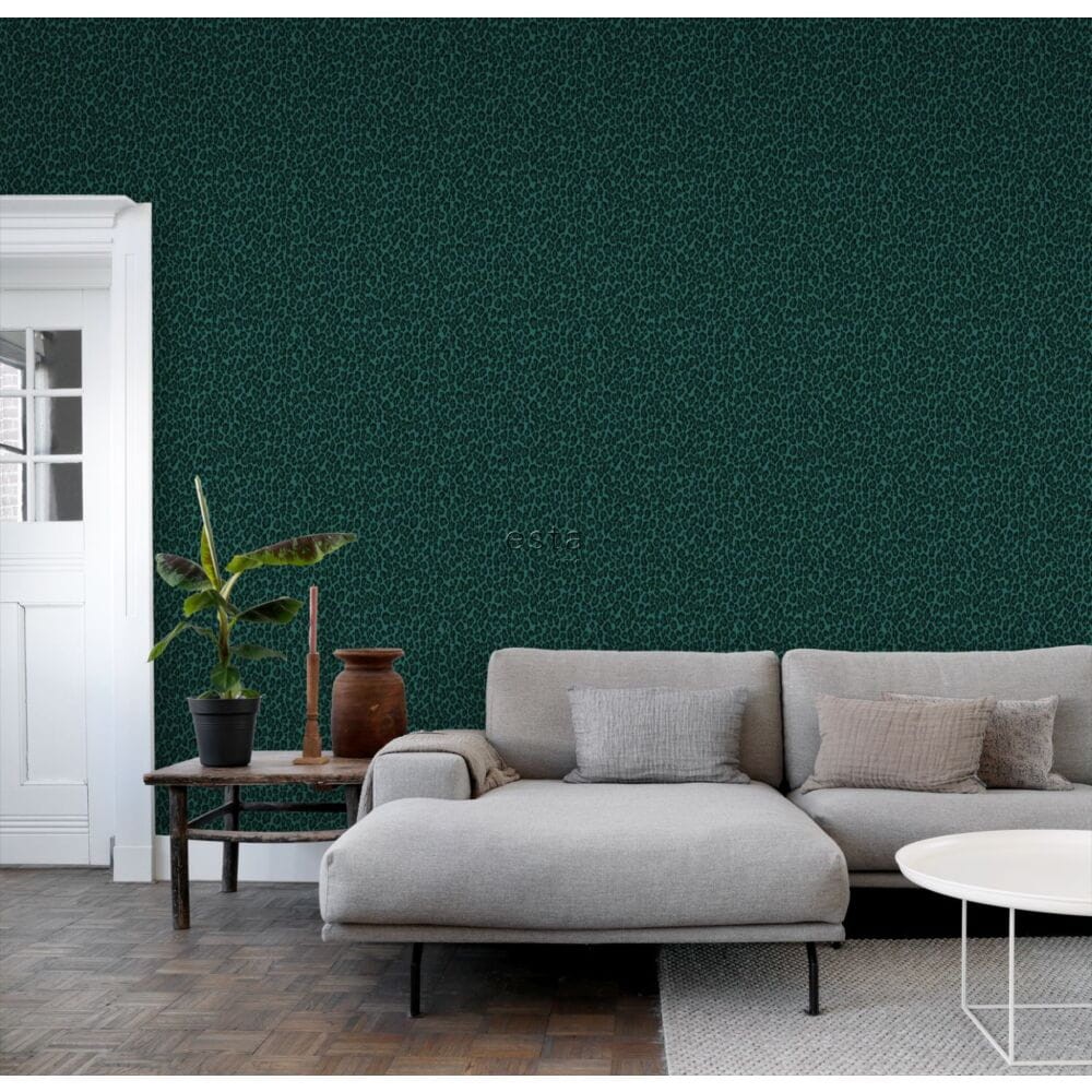 Esta 139154 Paradise - zielona tapeta w lamparcie cętki
