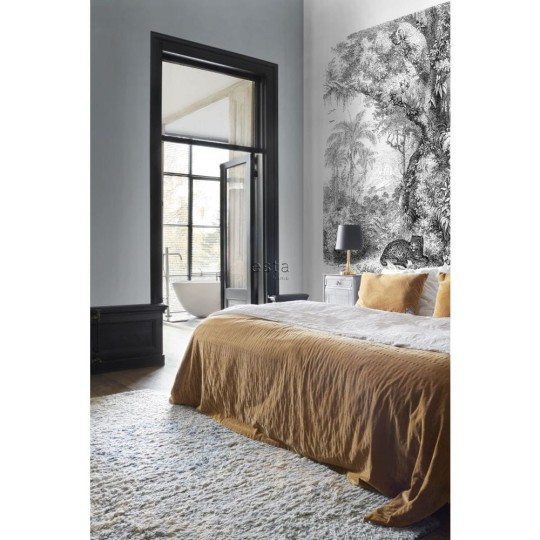 Esta 158945 Paradise - biało-czarny mural z motywem dżungli