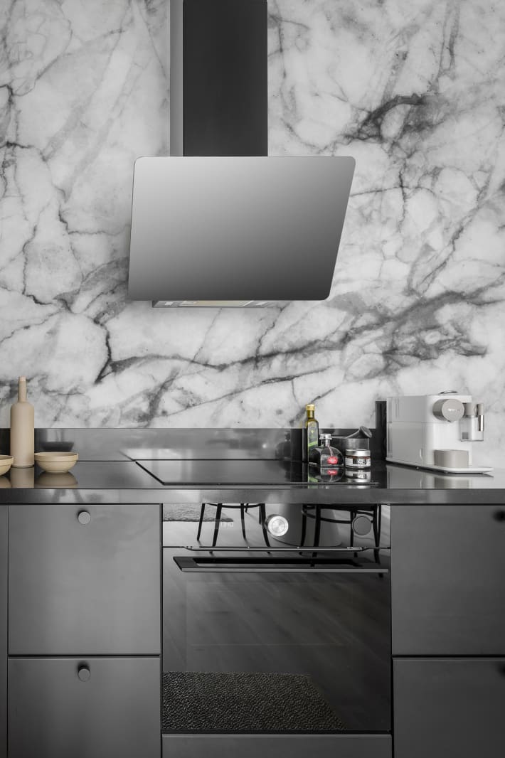 Rebel Walls R15183 Simplicity Marble Art Graphite - mural marmurowy