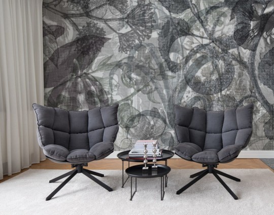 Rebel Walls R12023 Panorama Jelly Belly Plants Black & White - mural kolorowy