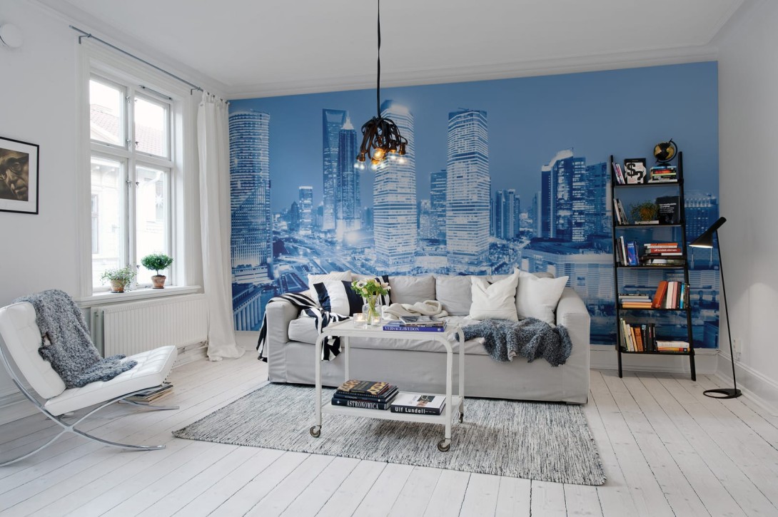 Rebel Walls R11261 Panorama Night in Shanghai - mural miasto