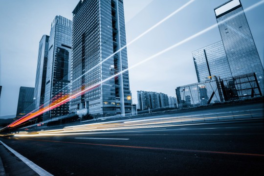 Rebel Walls R10701 Panorama Night Light - mural miasto