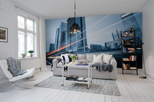 Rebel Walls R10701 Panorama Night Light - mural miasto