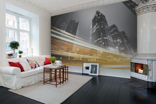 Rebel Walls R11551 Panorama Speed of Light - mural światła uliczne