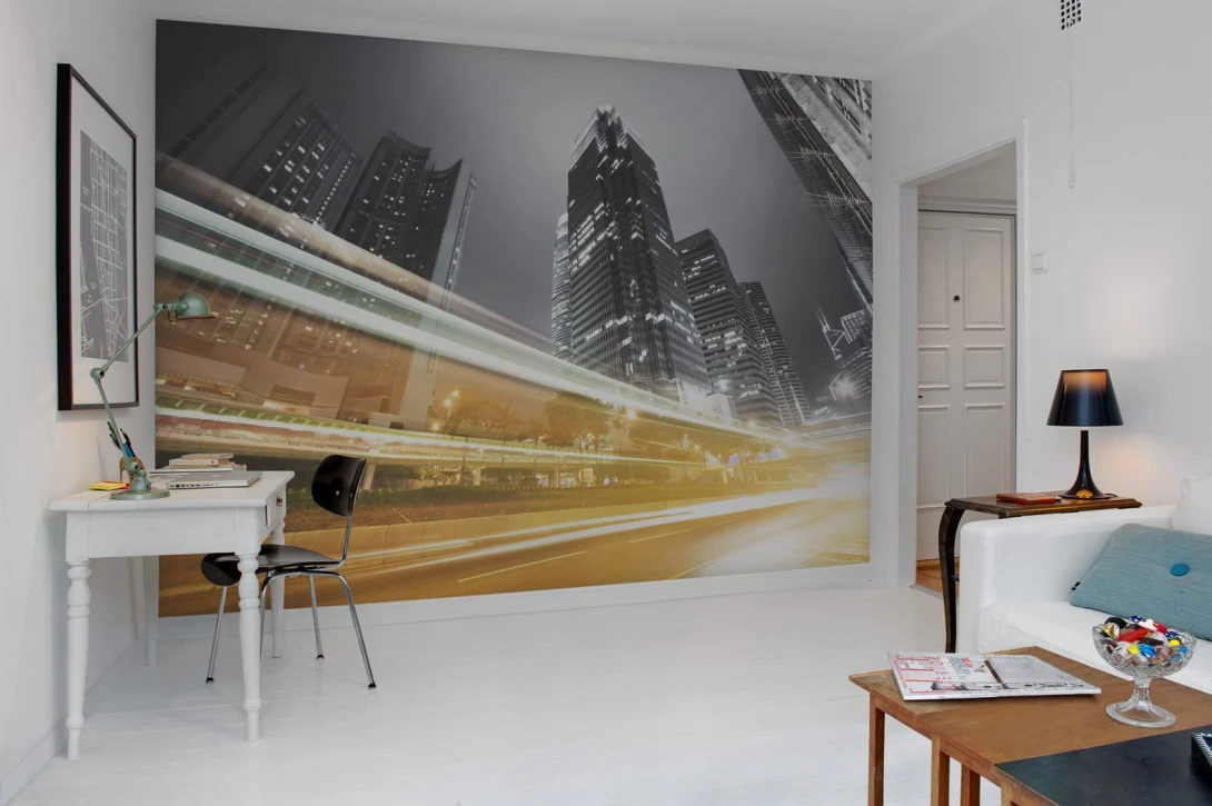 Rebel Walls R11551 Panorama Speed of Light - mural światła uliczne