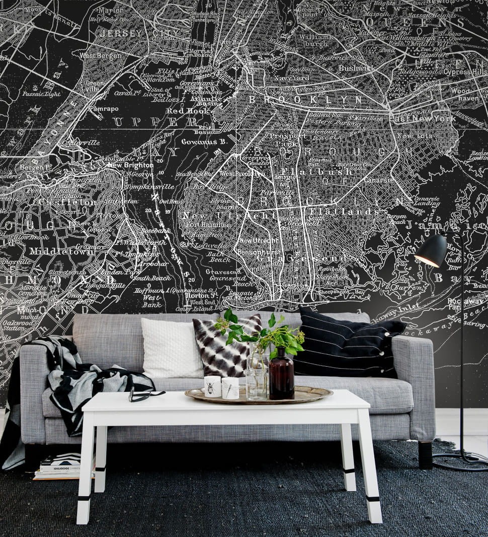 Rebel Walls R10903 Maps MAP OF NY - mural mapa