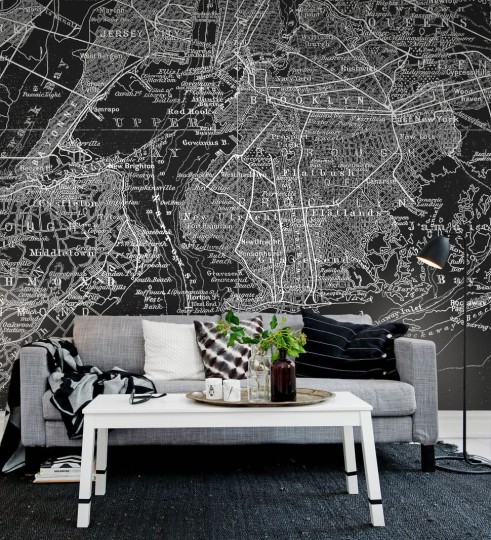 Rebel Walls R10903 Maps MAP OF NY - mural mapa