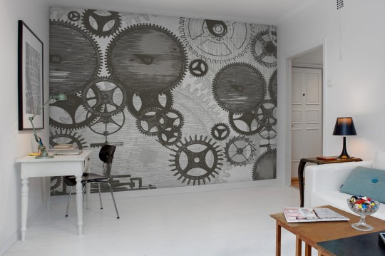 Rebel Walls R12271 Panorama Cogwheel - mural w zębatki