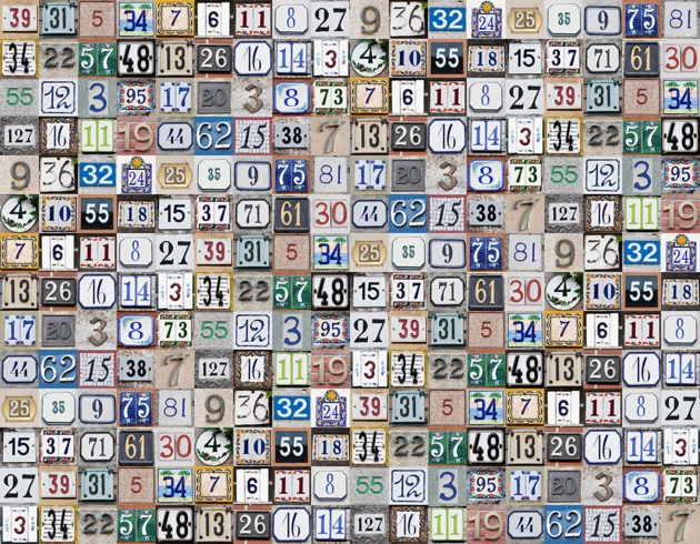 Rebel Walls R12331 Panorama House Numbers - mural z numerami